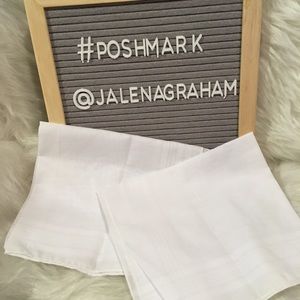 2 white handkerchiefs